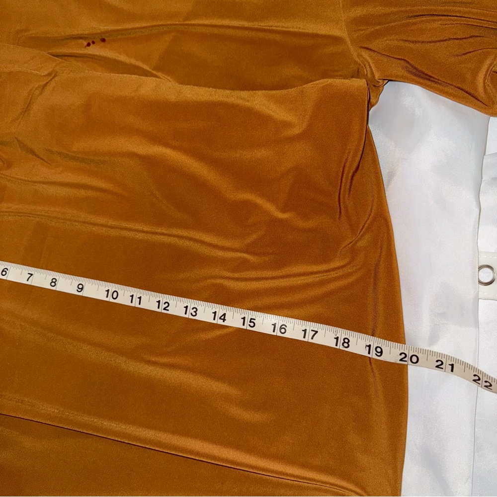 Collared V-Neck Wrap Dress 3/4 Sleeve Mustard Camel Brown Fall/Autumn‎ Ladies - Picture 16 of 16